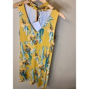 NWT Mustard yellow cactus dress